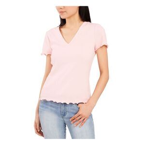 RILEY&RAE Womens Pink Stretch Short Sleeve Crew Neck Top XS